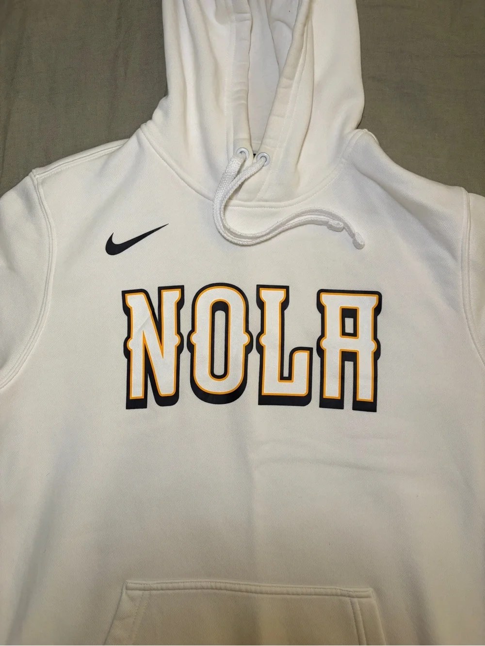 Nike New Orleans Pelicans NOLA City Edition White Hoodie Sweatshirt Medium
